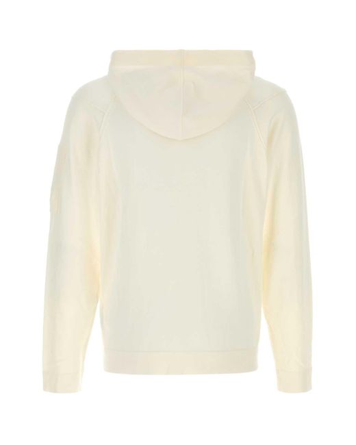 C P Company White Cotton Sweatshirt for men