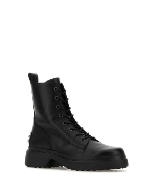 Tod's Black Leather Ankle Boots