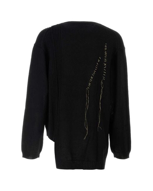 Yohji Yamamoto Black Wool Oversize Sweater for men
