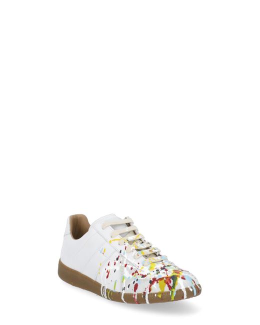 Maison Margiela Paint Drop Replica Sneakers in White Lyst