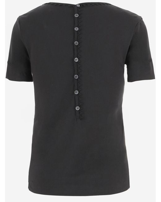Jacquemus Black Cotton Top With Back Button Placket Tops