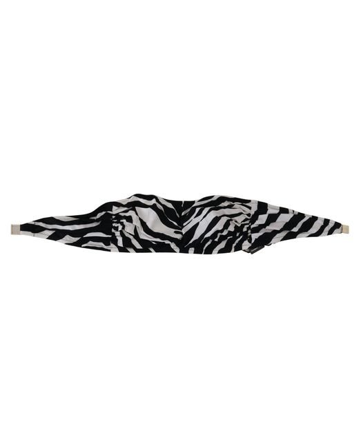 Dolce & Gabbana Black Zebra Bandeau Swimwear Bikini Top And Nylon Elastane