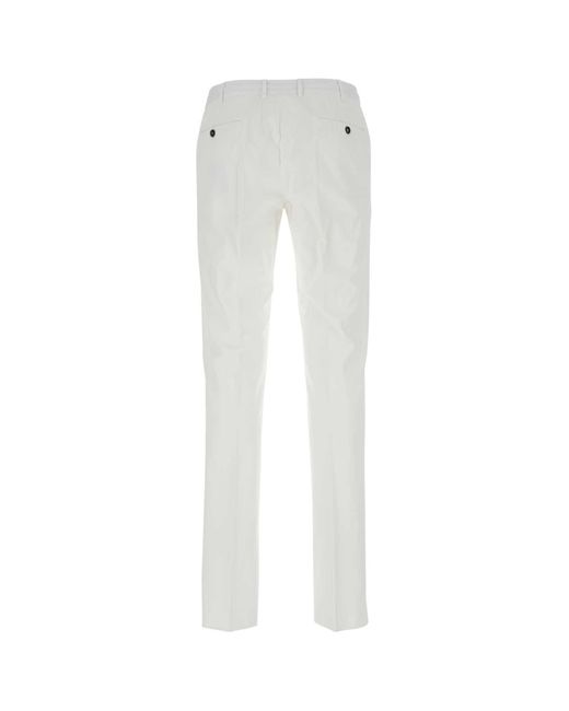 PT01 White Stretch Cotton Pant for men