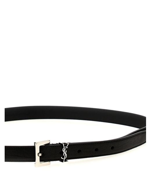 Saint Laurent Black Leather Regular Belt for men