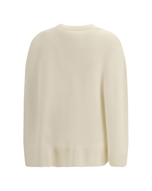 Totême White Cashmere Poncho Sweater (Capra Hircus)
