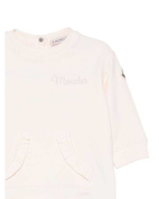 Moncler White Enfant Dress Cotton; Elastane