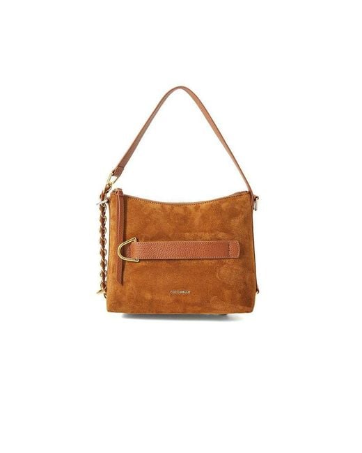 Coccinelle Brown Shoulder Bag Cow Leather Shoulder-Bags