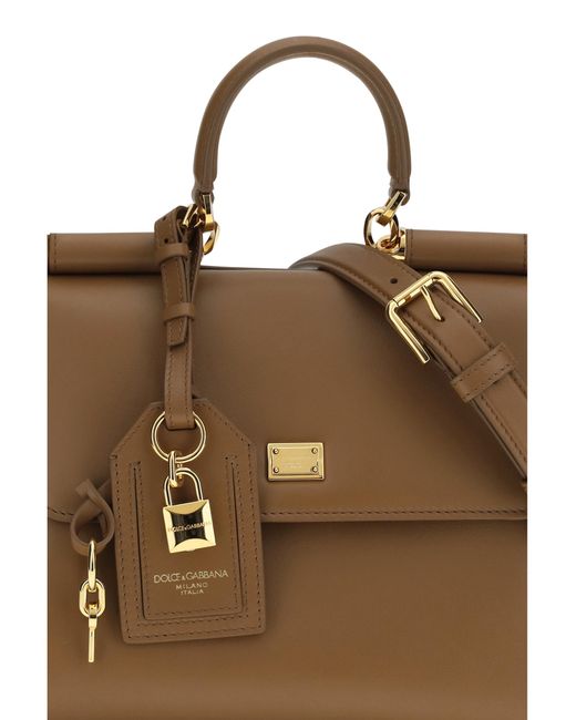 Dolce & Gabbana Metallic Shoulder Bag My Sicily Calf Leather