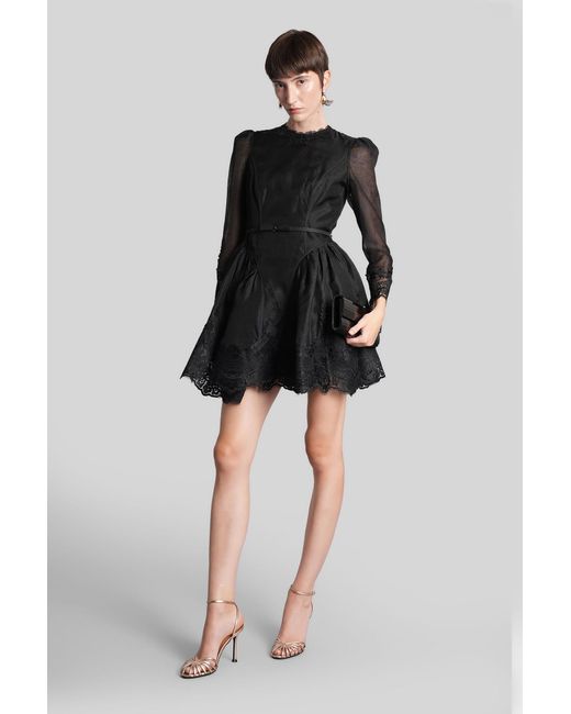 Zimmermann Black Dress With Lace Finish Hypnotic