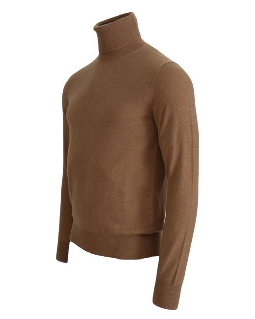 Dolce & Gabbana Brown Cashmere Turtleneck Pullover Sweater Clothing for men
