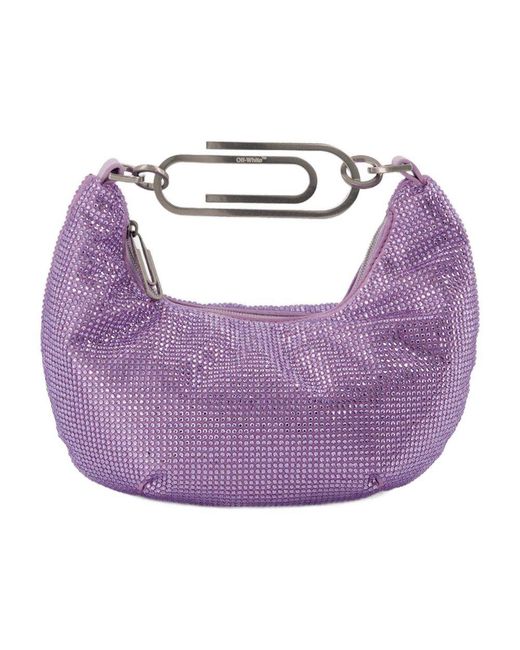 Off-White c/o Virgil Abloh Purple Binder Clip 20 Bag Strass