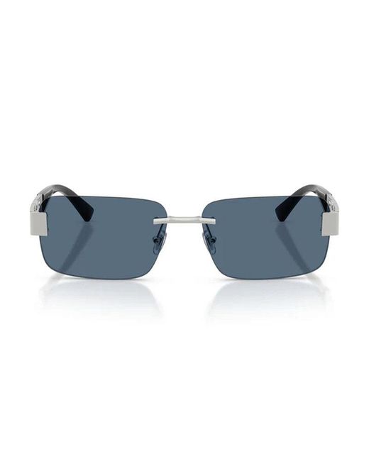 Versace Blue Sunglasses Rectangle Rimless, Frame And Lens Ve22981001/80