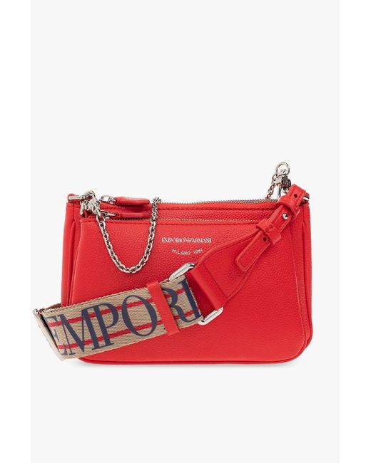 Emporio Armani Red Double Shoulder Bag