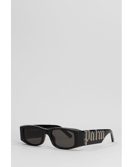 Palm Angels Gray Angel Sunglasses In Black Acrylic