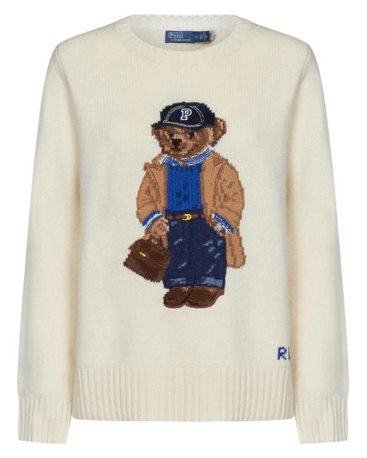 Polo Ralph Lauren White Polo Bear Sweater