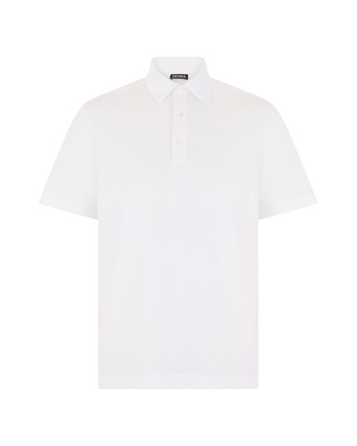 Zegna White Polo Shirt Cotton for men
