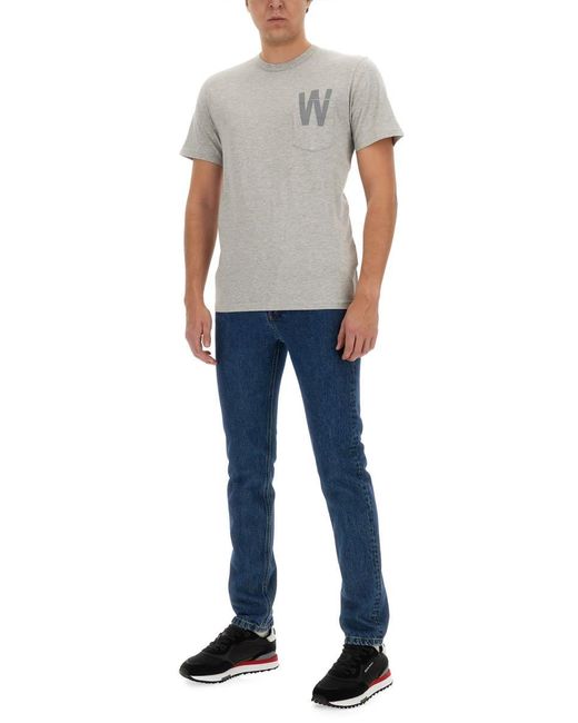 Woolrich Gray T-Shirt With Logo for men