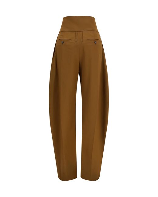 Ferragamo Brown Wide Balloon-Fit Zip Pants