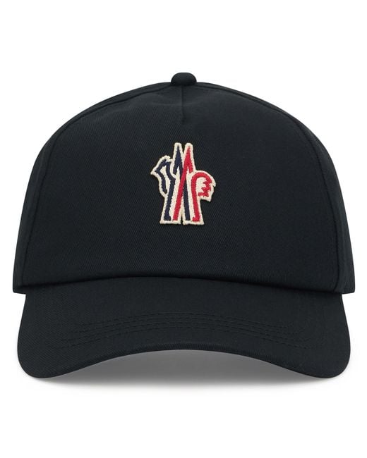 Moncler Black Cotton Cap Hat for men