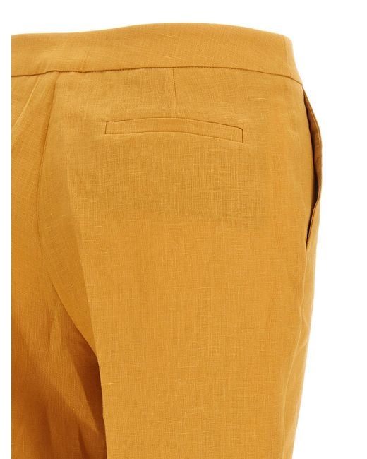 Herno Yellow Linen Trousers