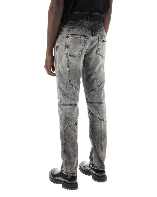 Balmain Gray Motor Slim Fit Jeans for men