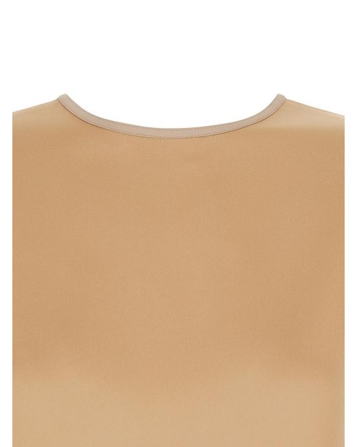 Forte_forte Natural Sleeveless Top With V-Neck On The Back