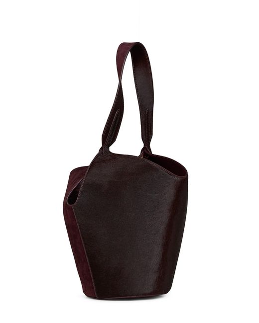 Khaite Black Tote Bag Mini Lotus Calf Leather