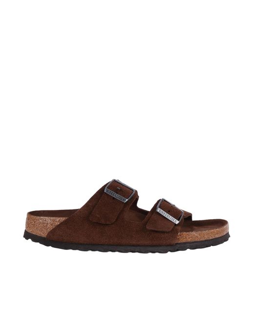 Birkenstock Brown Arizona Sfb Carafe Tonal, Suede Leather Sole for men
