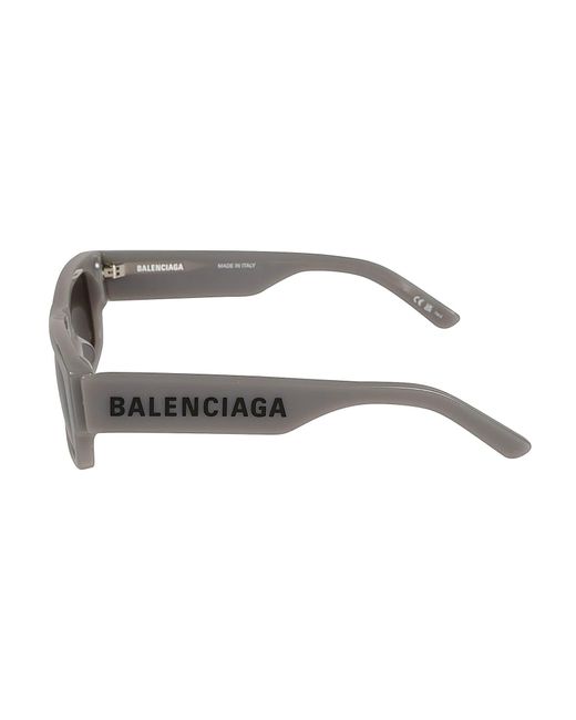 Balenciaga Gray Logo Sided Rectangular Lens Sunglasses for men