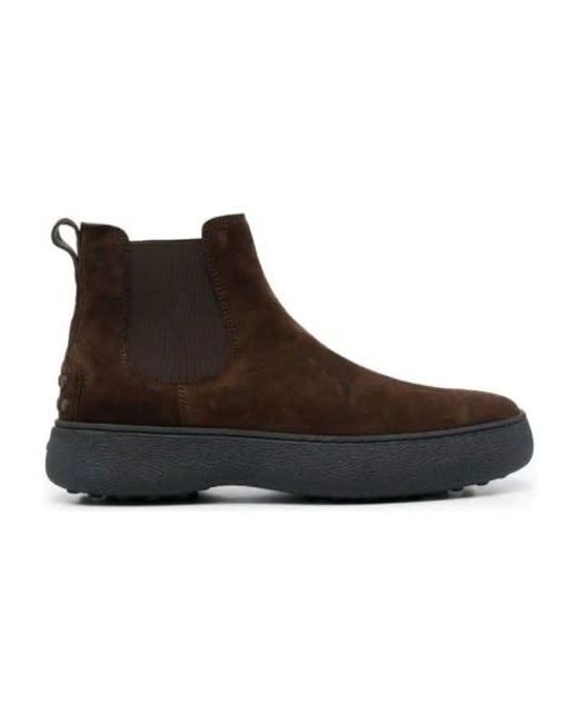 Tod's Chelsea Boot Tods W. G. In Suede Leather in Brown for Men | Lyst