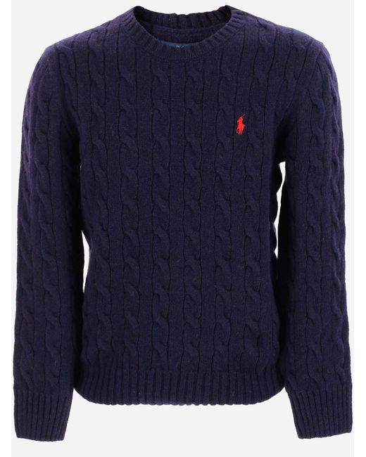 Polo Ralph Lauren Blue Sweater Cable-Knit Wool for men
