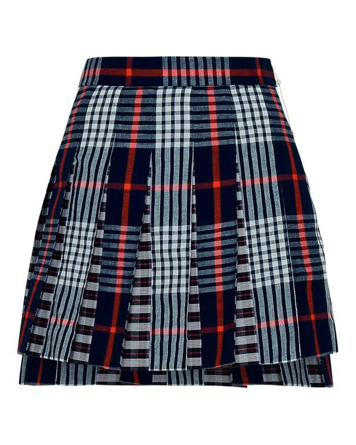 Thom Browne Blue Cotton Skirt