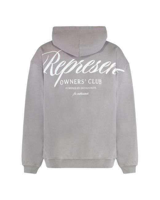 Represent Gray Hooded Sweatshirt Cotton Jumpers for men
