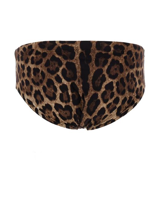 Dolce & Gabbana Black All-Over Leopard Print Swimsuit Briefs for men