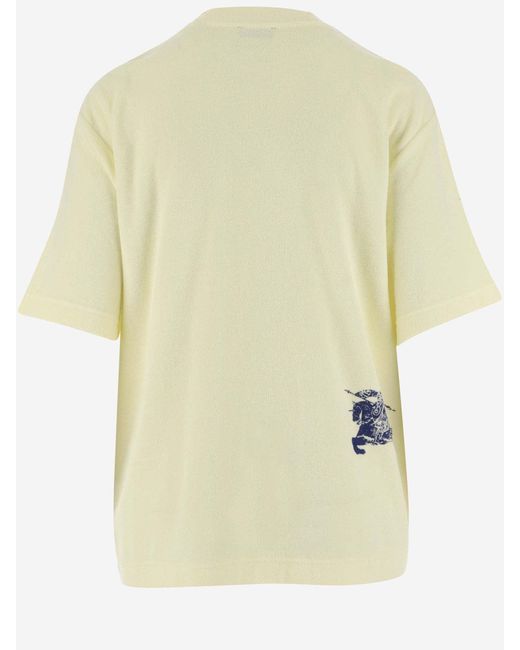 Burberry Yellow Cotton Terry T-Shirt With Ekd