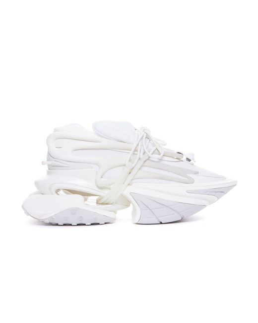 Balmain White Paris Unicorn Sneakers for men
