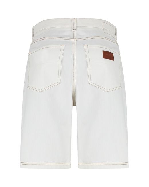 Fendi White Bermuda Shorts Cotton for men