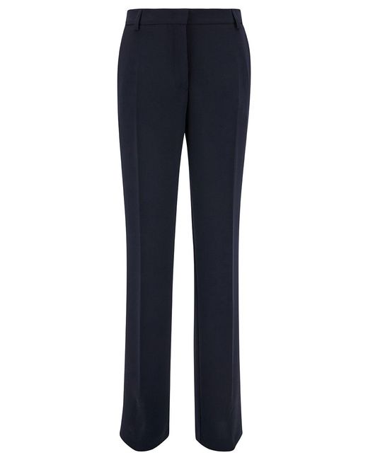 Le Plain Blue Straight Pants With Concealed Closure