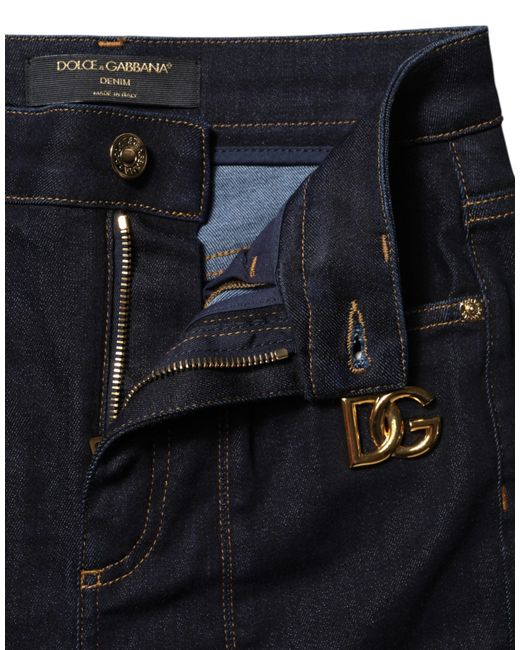 Dolce & Gabbana Black Cotton High Waist Skinny Denim Jeans Clothing