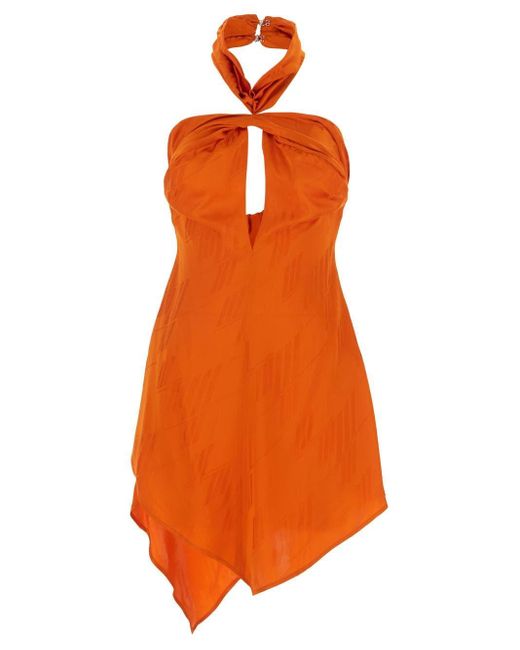 The Attico Orange Becky Mini Dress