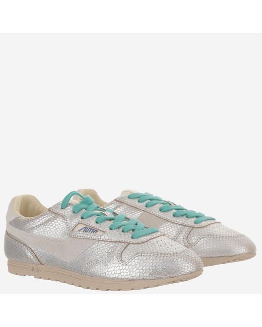 Autry Gray Sneakers Windspin Low Leather Trainers