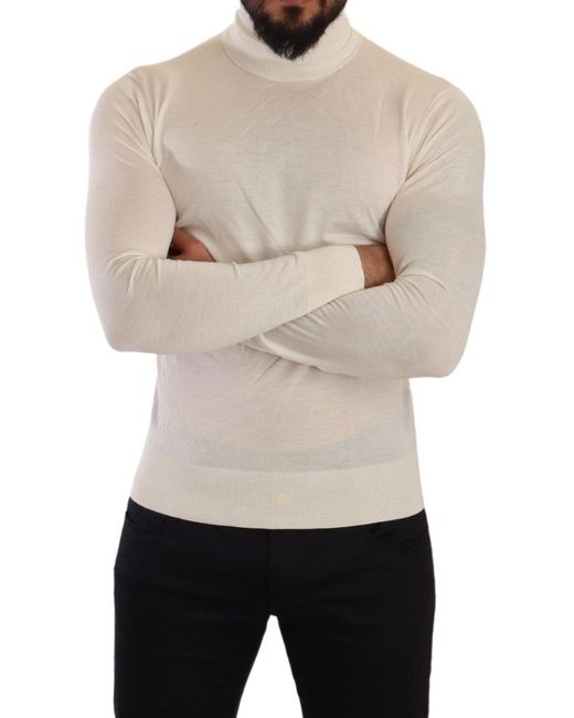 Dolce & Gabbana Natural Cashmere Turtleneck Pullover Sweater Clothing for men