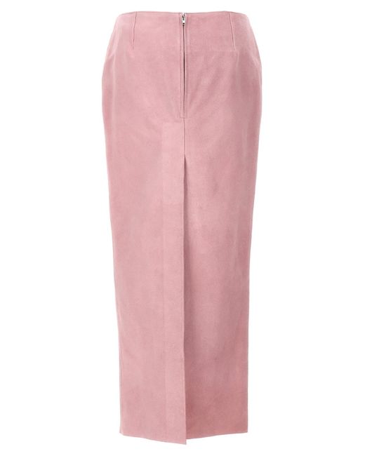 Marni Pink Suede Maxi Skirt