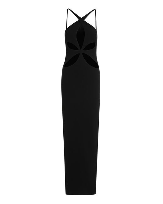 Monot Black Long Dress With Elegant Design Polyester