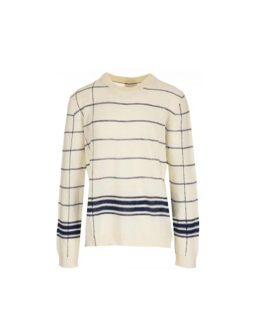 Maison Margiela White Striped Sweater for men