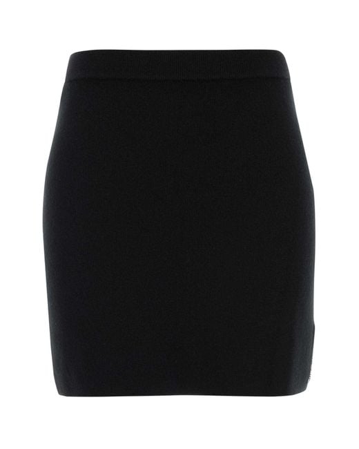 T By Alexander Wang Black Wool Blend Mini Skirt