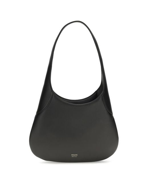 Khaite Black Small Joan Hobo Shoulder Bag Calf Leather Bos Taurus