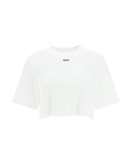 Off-White c/o Virgil Abloh White Cropped Logo T-shirt