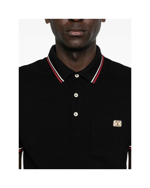 Valentino Black Sweater With Chest Pocket Detail Cotton: 100. Polo Shirts for men