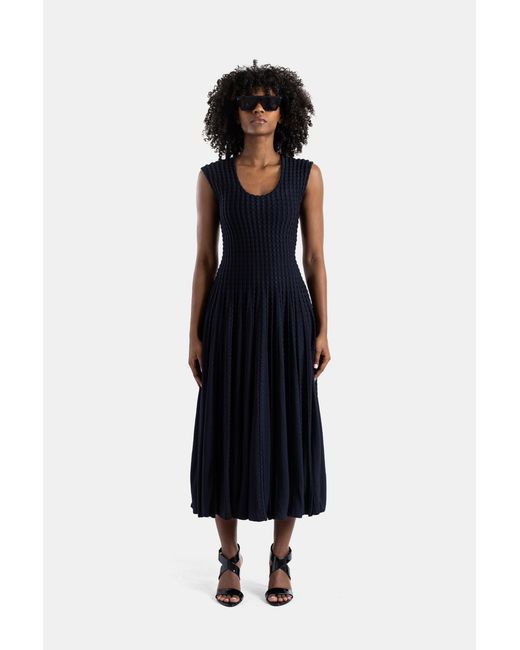 Maison AlaïA Black Flared Pleated Dress